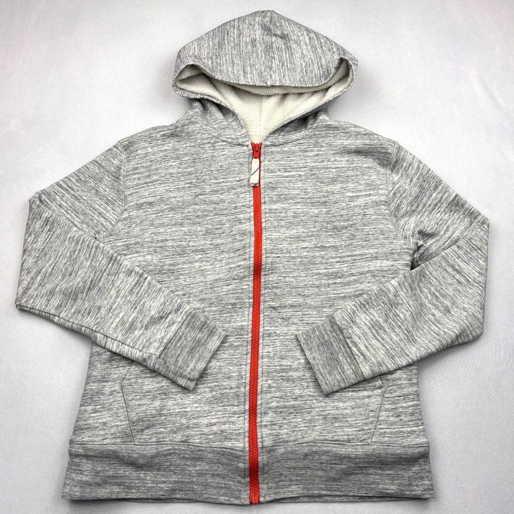 Crewcuts JCrew Hoodie Kids 14 Gray Sherpa Lined Full Zip Sweatshirt Jacket K4625